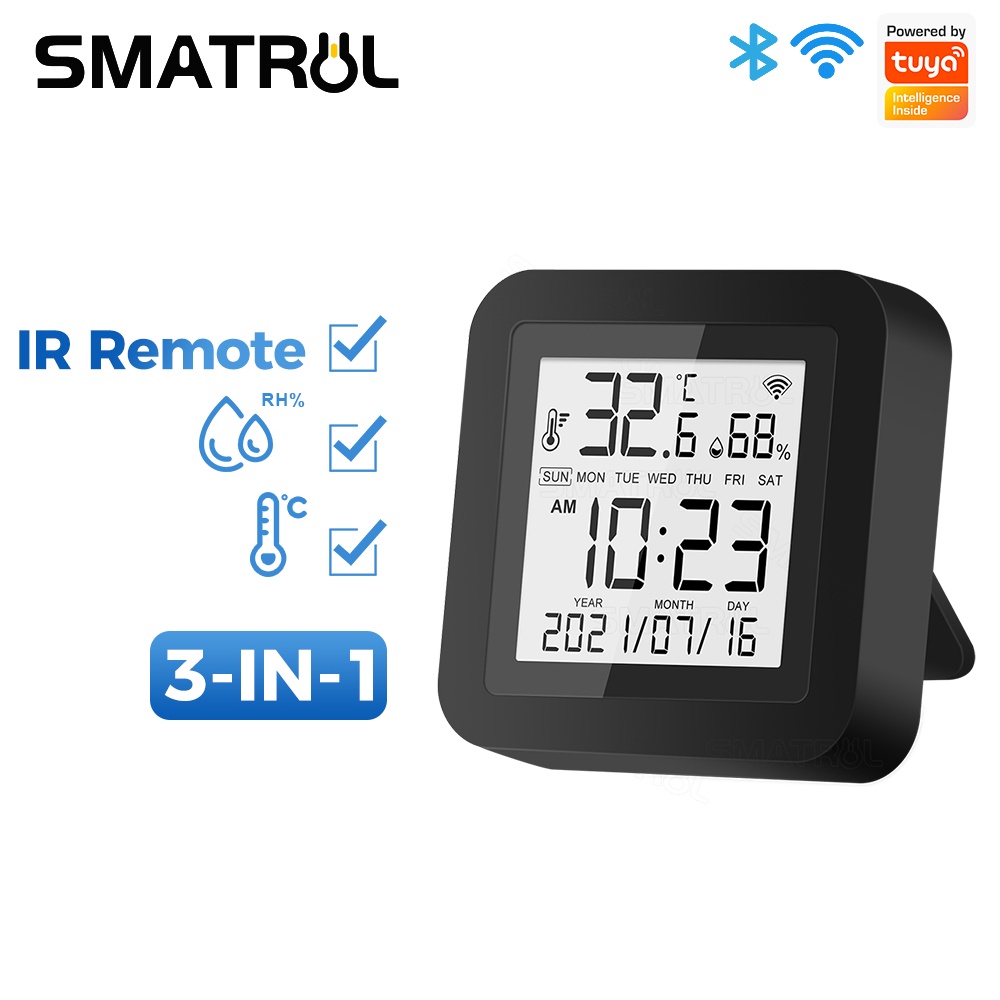 SMATRUL Tuya Smart Wifi IR Controle Remoto Sensor De Umidade De Temperatura Universal Para Ventilador De Ar Condicionado TV DVD Voz Alexa Google Home Life