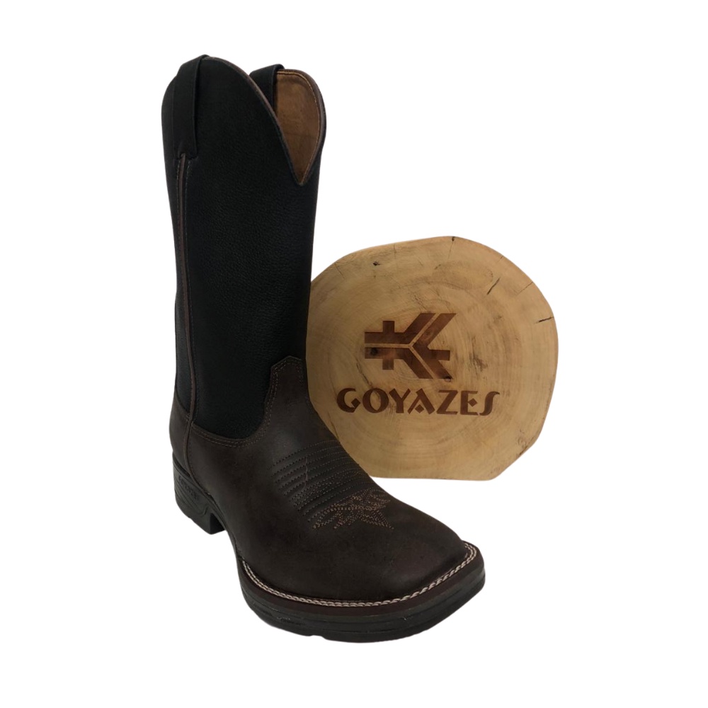Bota Texana Country Solado Jump Masculina Goyazes Original 100% Couro Marrom Escuro Dallas Café