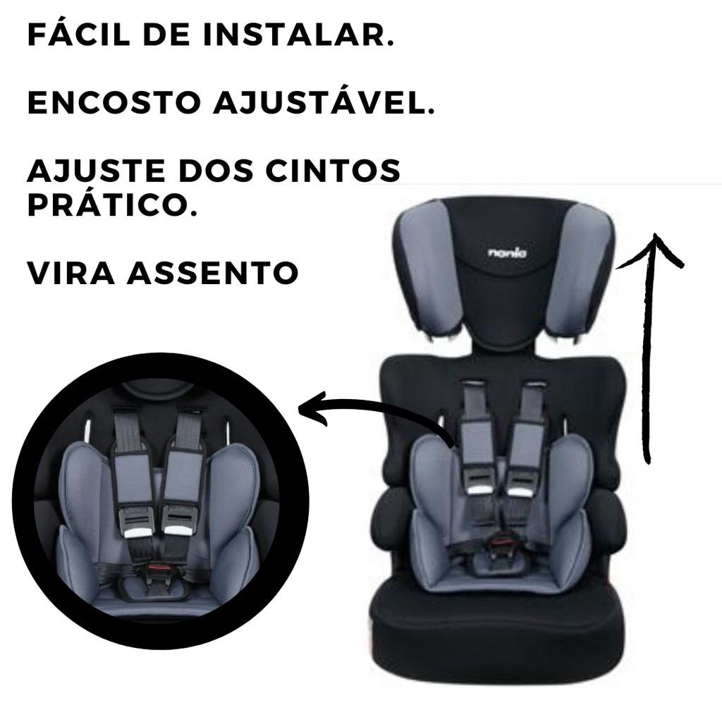 Appal Discourage educate Cadeirinha de Bebê 9 até 36kg para Carro com Cinto Nania Kalle | Shopee  Brasil