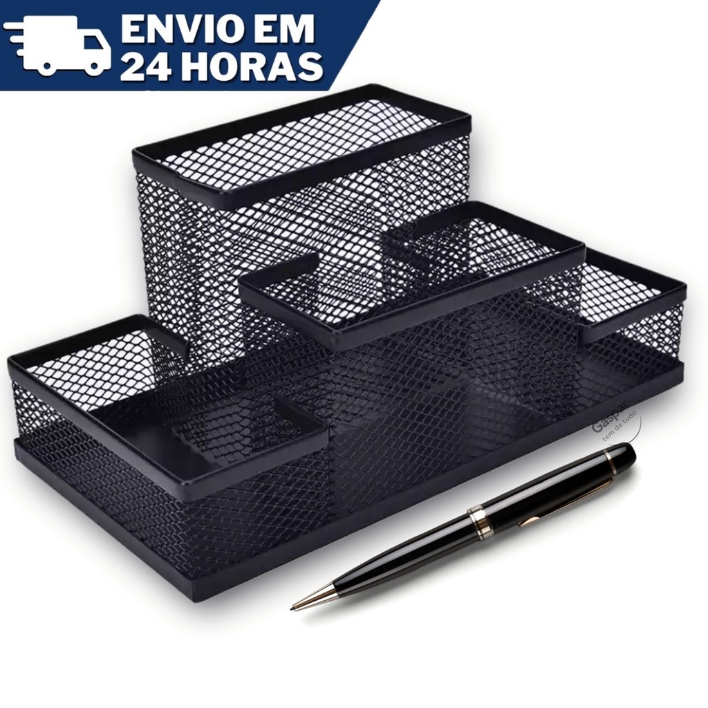 Porta Treco De Mesa Para Escritório Em Metal | Shopee Brasil