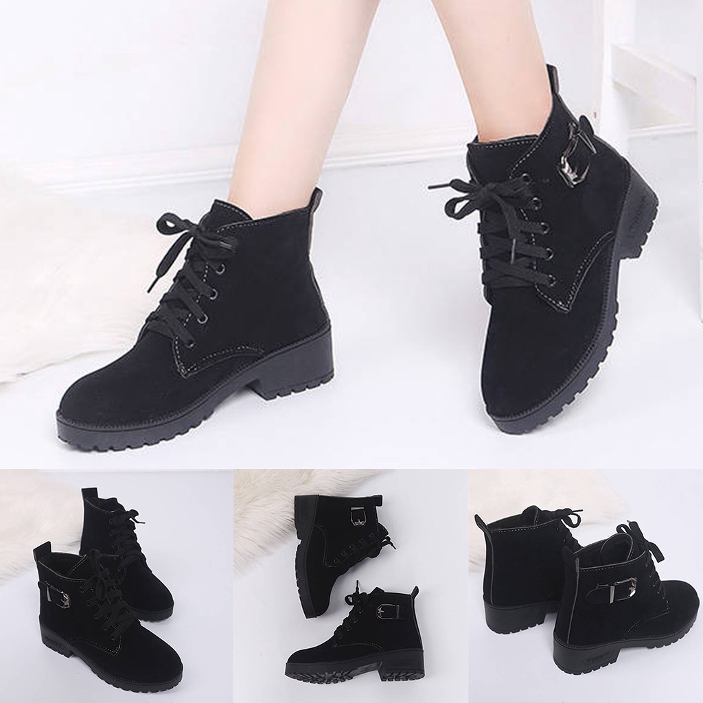 bota cano curto salto grosso com cadarço