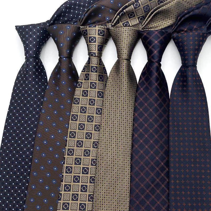 Luxo 8CM Gravatas Masculinas Bolinhas Formal Clássico Vestido Gravata Corbatas Negócios Jacquard Tecido Pescoço Para Hom