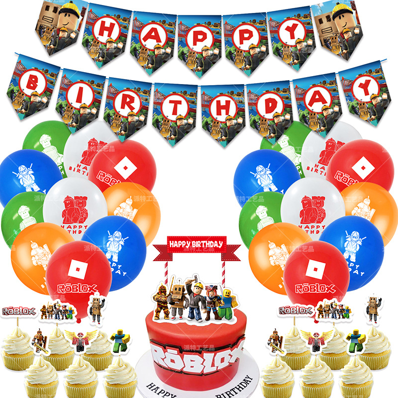 New Roblox Conjunto De Baloes De Decoracao De Festa Do Mundo Virtual Shopee Brasil - jogo de roblox bolo