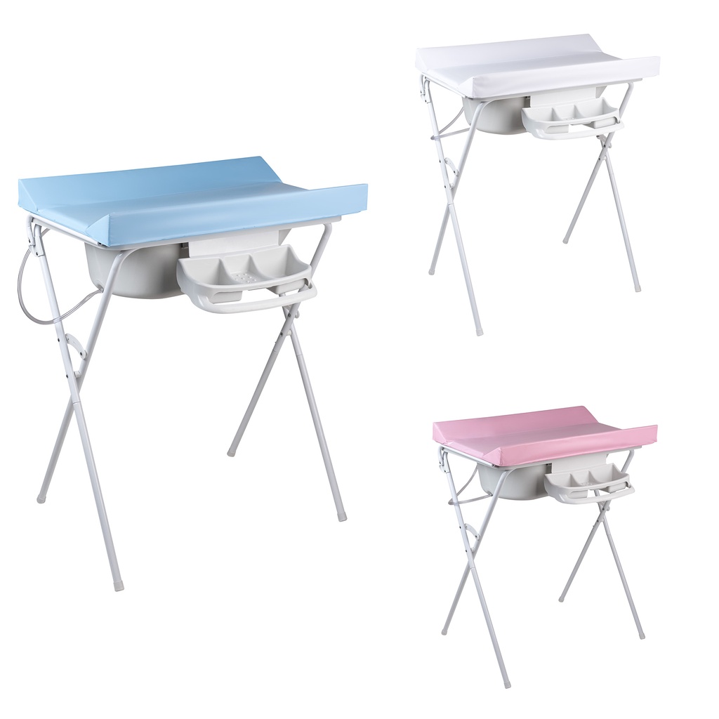 Banheira Luxo c/ Suporte Dobrável, Trocador, Saboneteira, Tanque 25L p/ até 30Kg e Mangueira de Escoamento em Oferta na Shopee