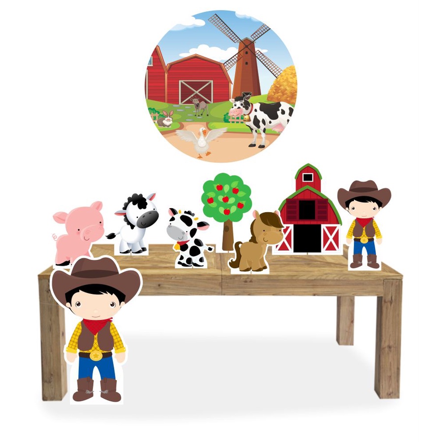 Display Fazendinha Menino Cabelo Preto 04 Completo + Elipse em Oferta na Shopee