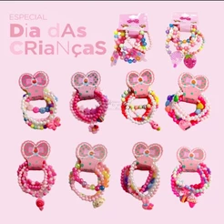 36 pulseiras para Crianças /Conjunto Infantil Frutas Coloridos