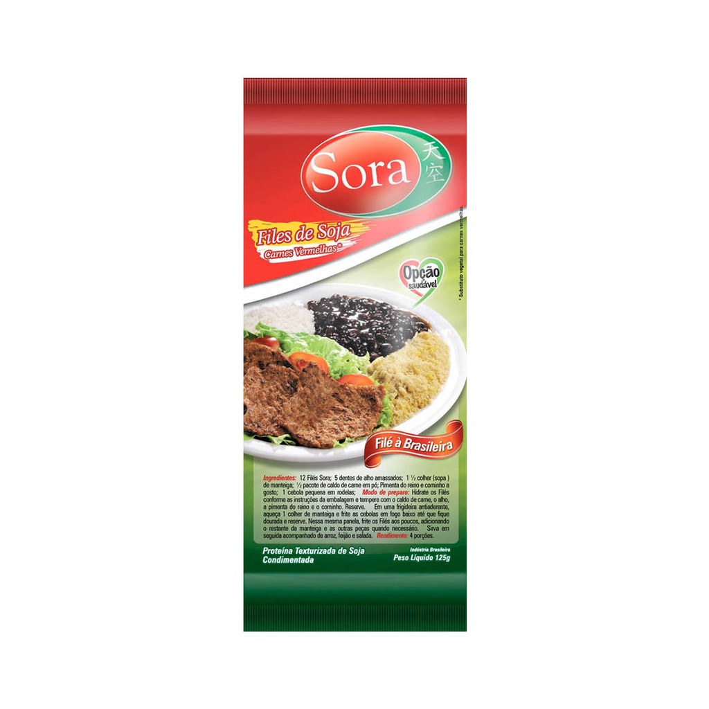 Filé de Soja Carne Vermelha 125g - Sora