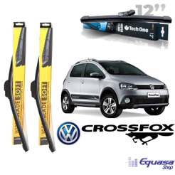 Kit 3 Palhetas Limpador de Parabrisa Dianteiro + traseiro para Fox Spacefox Crossfox 2006 A 2012