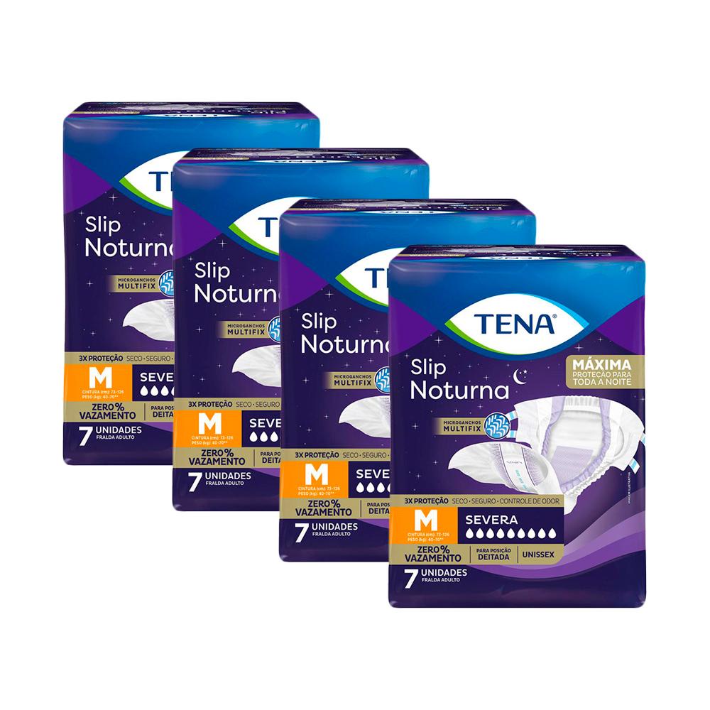 Kit 4 Fraldas Geriátricas Tena Noturna M 28 unidades em Oferta na Shopee