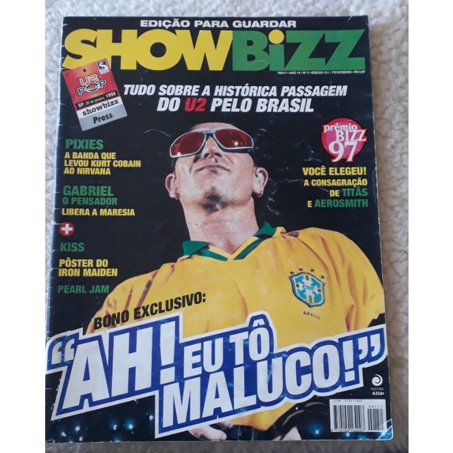 Revista Show Bizz Edição 151 Ano 14 Número 2 Fevereiro/ 1998 Edição Para Guardar U2