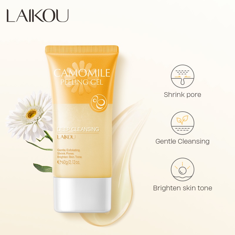 LAIKOU Camomile Gel Esfoliante Facial Descamação Remove Pele Morta 60g - Beauty