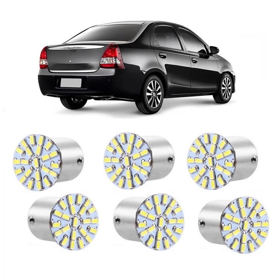 Kit 6 Lampadas LED Lanterna Traseira Etios 2013 2014 2015 2016 2017 2018 2019