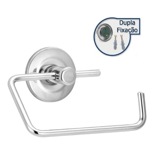 Porta Papel Higiênico Parede Banheiro Metal Inox Cromado