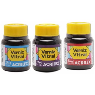 Verniz Vitral Acrilex - 37ml - Acabamento Transparente e Brilhante para vidro, cerâmica, porcelana e faiança