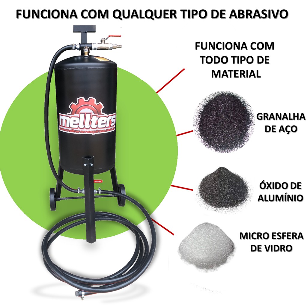 Máquina De Jato De Areia 80kg Com Rodas Jateadora Profissional — imagem 2 de 2