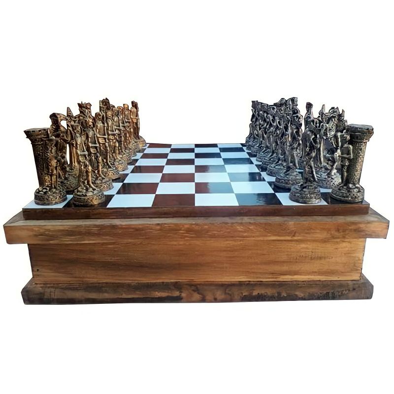 jogo de xadrez temático medieval mod 1tabuleiro Grande de madeira