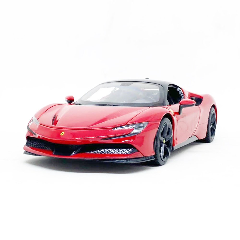Miniatura Carro Ferrari SF90 Stradale - Race e Play - Vermelha - 1:18 - Burago