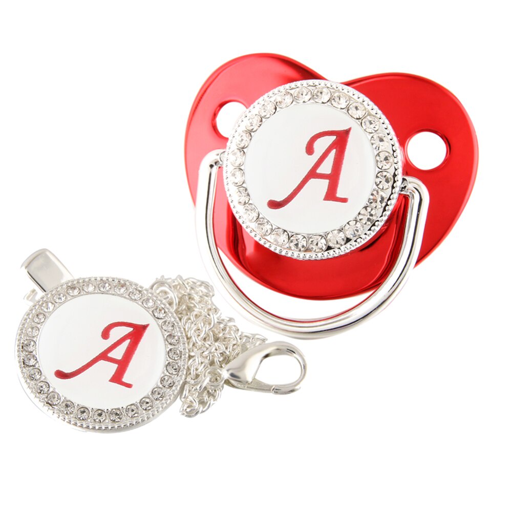 Chupeta Vermelha Para Bebê 26 Letras Com Clipe De Corrente Bico De 0 A 18 Meses em Oferta na Shopee