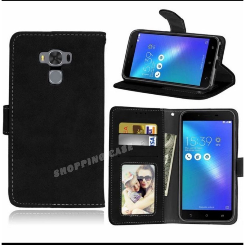 ASUS ZENFONE 3 MAX 5.5 ZC553KL Capa FLIP Carteira Botão Caso De Couro De Livro Em Pé