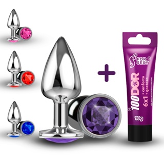 Kit Anal Iniciante Plug Anal Aço Inox Jóia Rosa Pequeno + Gel Lubrificante Tira a Dor Anal 6x1 100 Dor Sex Shop em Oferta na Shopee