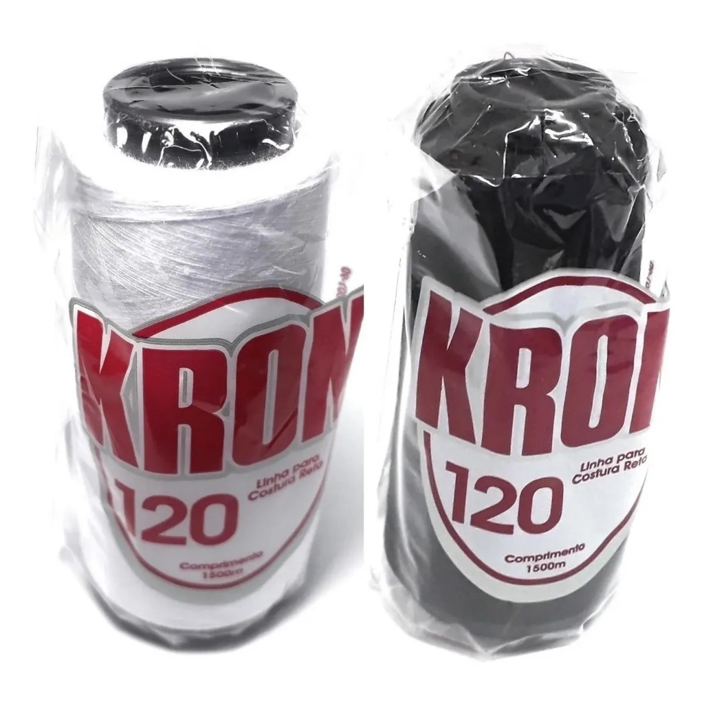 Linha Kron 120 Branco E Preto P/ Máquina Costura Cone 1500m em Oferta na Shopee