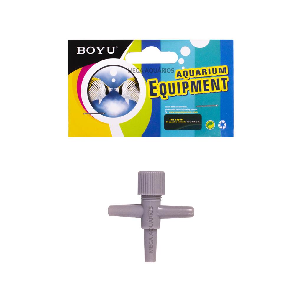 Divisor de ar Boyu com 2 saídas 4mm regulador de fluxo p/ compressor bomba de ar aerador aquário