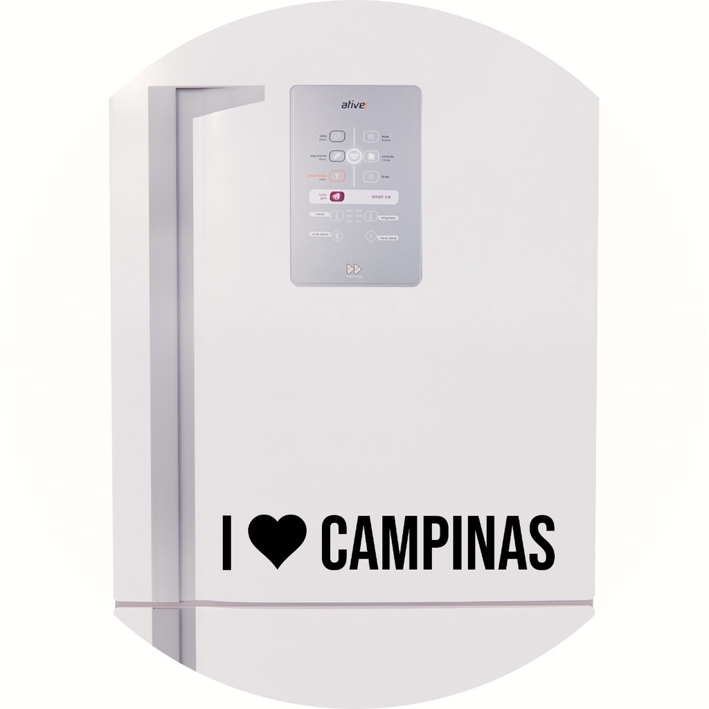 Adesivo de Geladeira Eu Amo Campinas - I Love Campinas