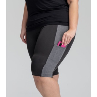 Bermuda Ciclista Com Bolso Feminina Fitness Academia Casual Plus Size em Oferta na Shopee