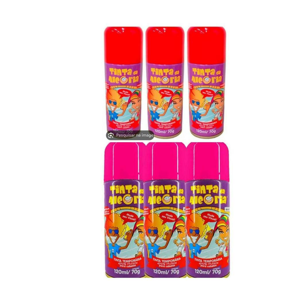kit 3 tintas da alegria rosa e tintas da alegria vermelho