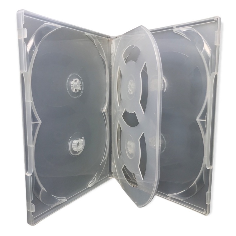 05 Unidades Estojo/Box DVD Sêxtuplo Solution 2Go Transparente Translúcido