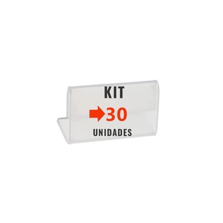 Display Acrilico Porta Preço 6x4cm (Horizontal) - Kit com 30 peças