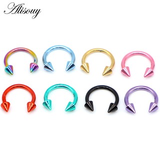 Alisouy 1PC Aço Inoxidável Ferradura Nariz De Cavalo Anéis De Septo Orelha Tragus Jóias Piercing Corpo