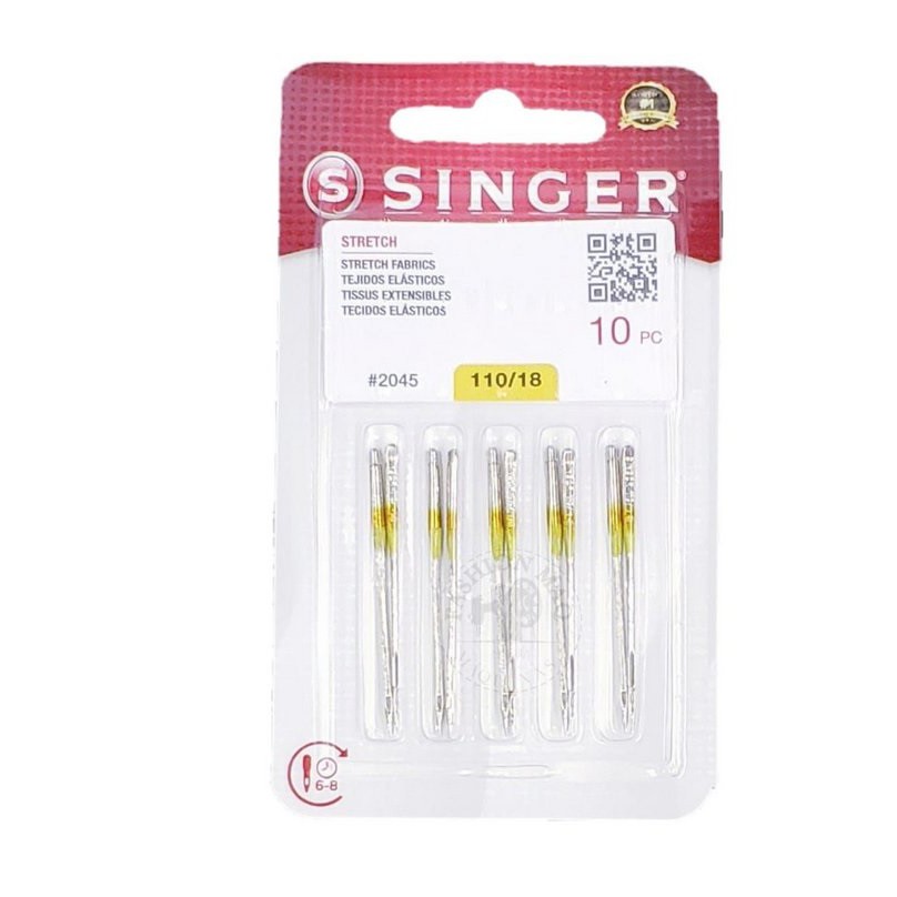 Set 5 Aghi Per Maglia Jersey Singer 2045 - Taglia 110/18, Per Cucire Tessuti Elasticizzati - Foto 2