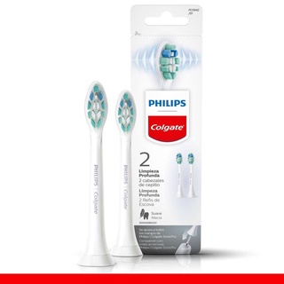 Refil para Escova Elétrica Philips Colgate SonicPro Limpeza Profunda com 2 unidades