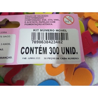 Aplique Em Eva Kit Números Móvel Pacote Com 280 Uni - Tamanho De 3cm Cada Numero. #2