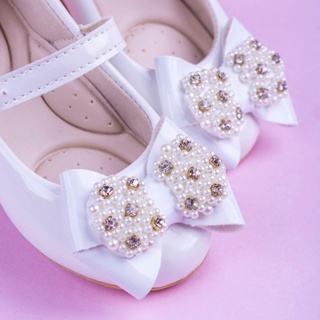 Sapatilha Infantil Luxo Menina B2A Festa Laço Perola Brilho Varias Cores 2018 em Oferta na Shopee
