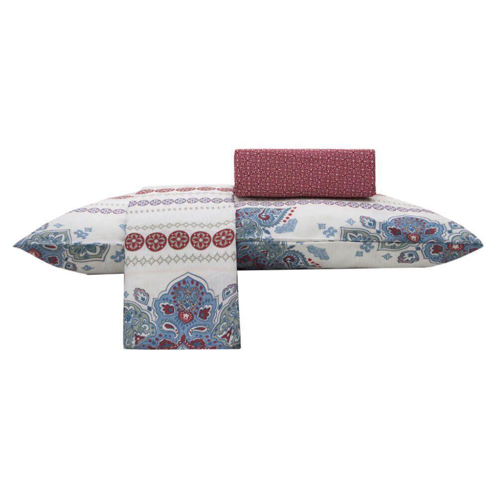 Jogo de Lençol Solteiro 3 Peças Microfibra Estampado com elástico em toda a volta