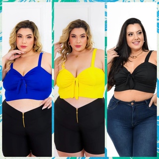 020 KIT COM 3 Cropped Feminino Plus Size - Promoção