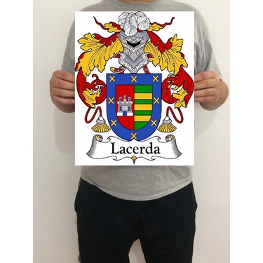 Pôster Heráldica Brasão Da Família Lacerda 32x43 Cm