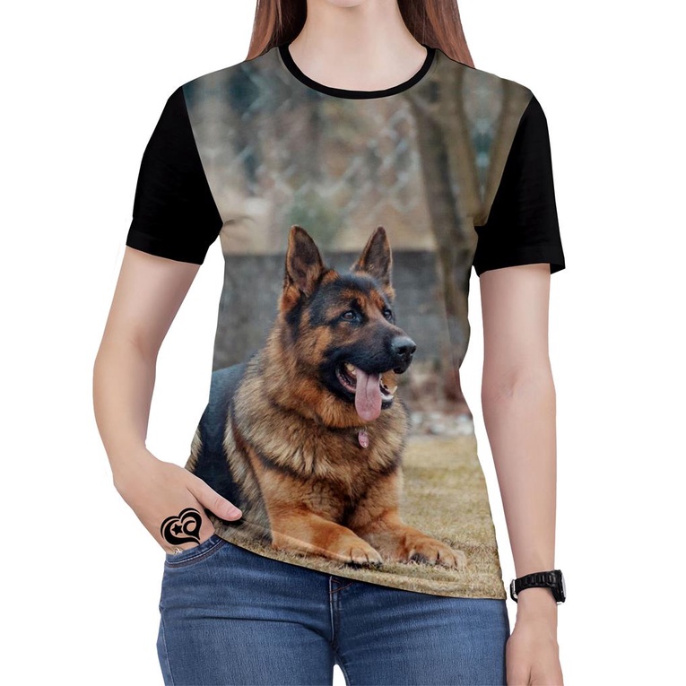 Camiseta Pastor Alemao Feminina blusa Cachorro Cao Animal J
