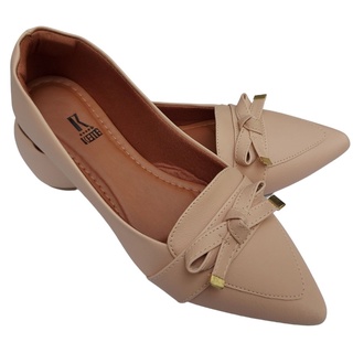 Sapatilha Mocassim Salmão fosco rasteira feminino bico fino