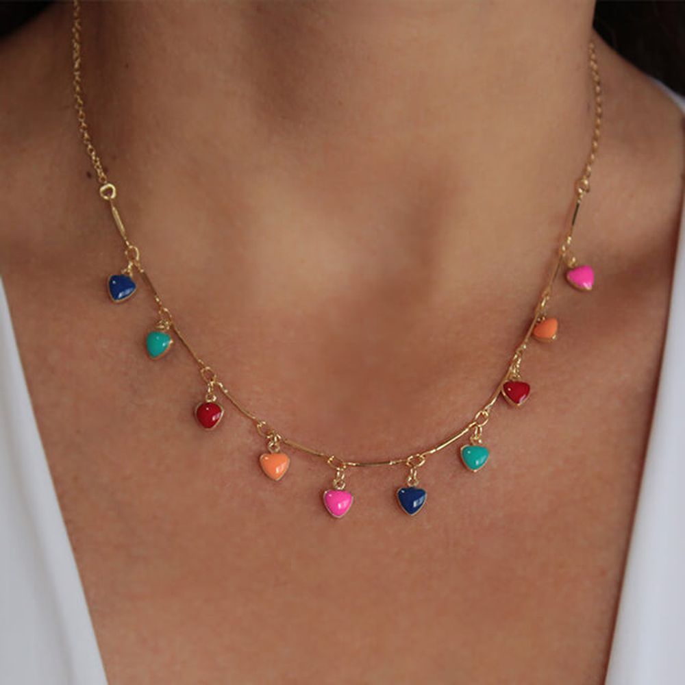 Novo Colar Trend Color Banhado a Ouro 18K