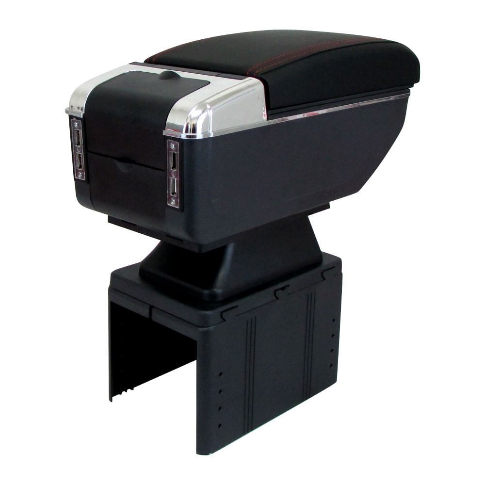 Console Apoio de Braço Universal Preto Costura Vermelha com USB Encosto em Oferta na Shopee