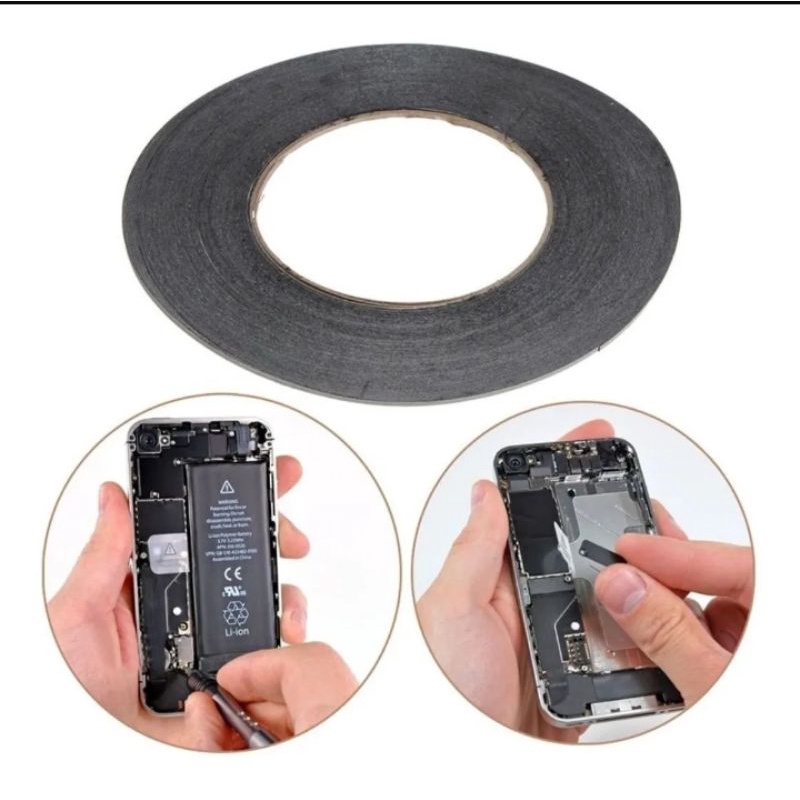 Fita Adesiva Profissional Dupla Face Preta 3M Preta Para Reparo De CelularTela Lcd