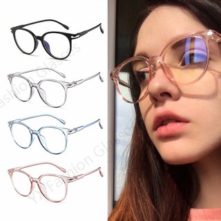 ( yxglasses.br ) Armação De óculos Anti-radiação E Anti azuis Redondo Computador Moda De Mulheres óculos De Luz Azul Redonda Unissex Com Lente Transparente / Estilo Vintage / Retrô Versátil