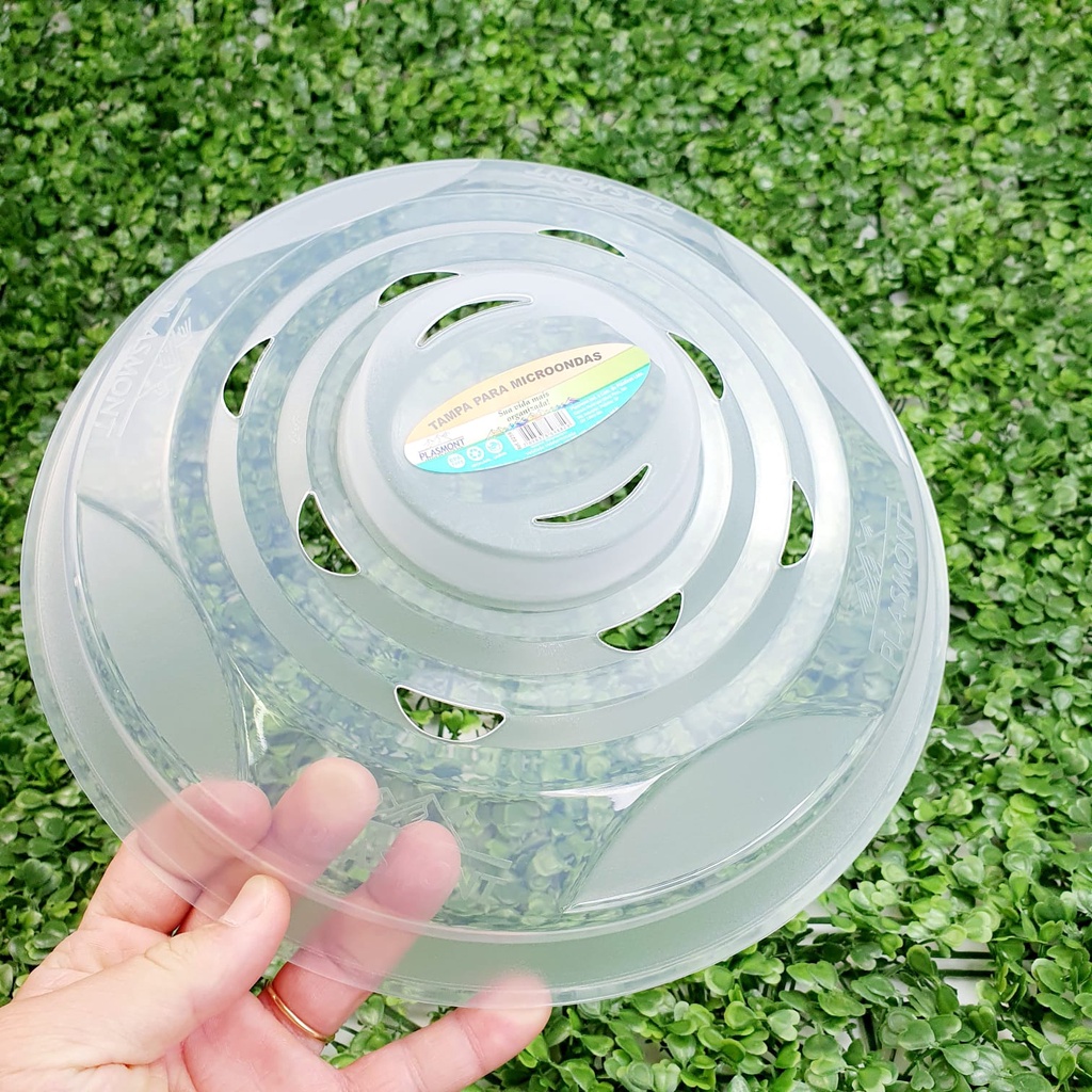 Tampa Protetora Alimentos Microondas Plástico Transparente da Giotto ou Plasmont