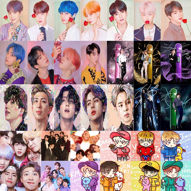 (Pronto Para Enviar) BTS Pintura Com Diamante-Conjunto 1 , Ponto Cruz De Cristal Arte De Bricolage , 5D , Decoração Doméstica , Tamanho 30 x 40 cm em Oferta na Shopee