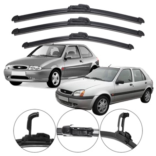 Kit 3 Palhetas Limpador Parabrisa Dianteiro+Traseiro Para Carro Ford Fiesta Antigo/Street 1996/2001 em Oferta na Shopee