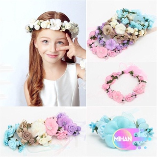 Mihan Mulheres Meninas Handmade Praia Grinalda Acessórios Para O Cabelo Decoração Flor Hairband Coroa Coroa De Cabelo Da Noiva / Multicolor