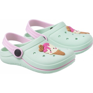 Chinelo Babuche Infantil Feminino VERDE/ROSA c/ aplique SORVETE escolar Camin
